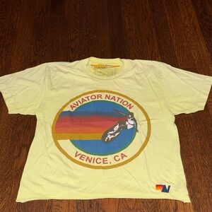 Aviator nation yellow boyfriend tee